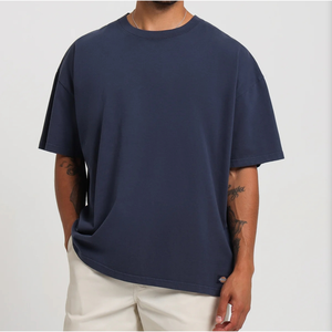 T-shirts Homme Col Rond Épais 100% Coton Personnalisable Logo Coupe Classique Taille Sur Mesure Couleur Unie Vintage Séchage Rapide - Product Image 5