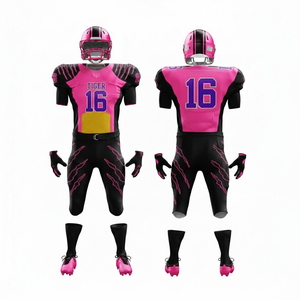 Design Full Sublimation Tackle American Football Uniform <b>Polyester</b> Wrinkle Resistant Quick Drying Club League Football Uniform - Product Image 3
