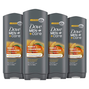 MEN + CARE ครีมอาบน้ำ กลิ่นมะม่วง+ซีดาร์วูด สำหรับผู้ชาย แพ็ค 4 ชิ้น พร้อมเทคโนโลยีไมโครมอยส์เจอร์บำรุงผิว 24 ชั่วโมง ขนาด 18 ออนซ์ - Product Image 3