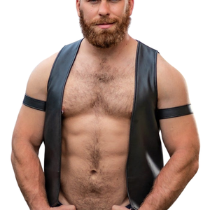 Camisas Formales de Cuero Negro para Hombre de Alta Calidad con Cierre Frontal y Diseño sin Mangas para un Estilo Moderno y Elegante - Product Image 5