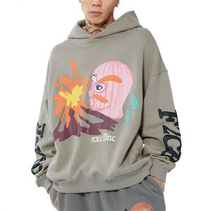 Sweat-shirt unisexe à capuche et fermeture éclair, 100 % coton molletonné, avec appliqué lettre NY, coupe décontractée, idéal pour l'automne - Product Image 2