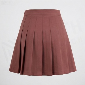 Minifalda plisada para mujer, color sólido, cintura regular, tejida, estilo para todas las estaciones - Product Image 2