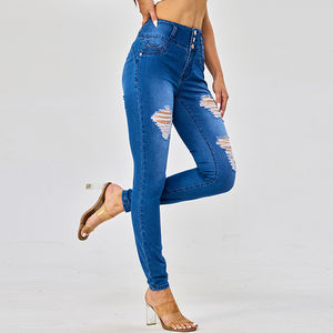 Jeans de Mezclilla Elásticos y Transpirables de Algodón para Mujer, de Alta Calidad y Más Vendidos, con Logotipo Personalizado, Tallas Grandes, a la Moda - Product Image 5