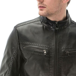 Producto en Oferta, Chaqueta de Cuero para Hombre, Diseño Ajustado, Personalizable con Logotipo, Cierre Completo, Chaqueta de Invierno - Product Image 4