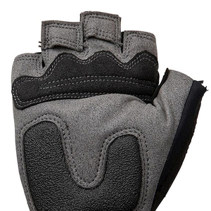 Gants de cyclisme demi-doigts gris et noir en PU unisexe à enfiler pour l'été - Product Image 2