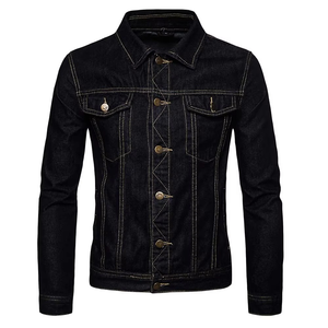 Custom Men's High Street Style Denim Jeans Jacket Comfortable Plain Dyed for Winter Season - Product Image 3