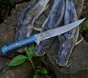 Brand New Edition Custom Handmade Damascus Steel Fillet Fishing <b>Knife</b> Extra <b>Sharp</b> Razor <b>Kitchen</b> Chef <b>Knife</b> with Pine Cone Handle - Product Image 2