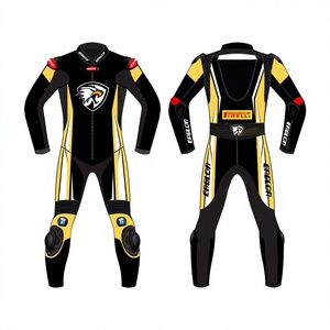 Traje de Carreras de Motocicleta de Cuero Personalizado para Hombre GSXR, Mono de Una Pieza/Traje de Motociclista OEM con Protector CE de Manga Larga 280g Nivel 2 - Product Image 1