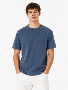 Camiseta Azul Premium para Hombre, Cuello Redondo, Estilo Casual, Tela de Algodón Suave, Cómoda para Uso Diario, Corte Clásico, Duradera - Product Image 1