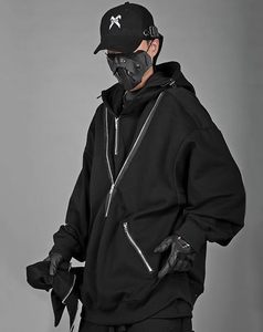 Nouvel Arrivage 2026 – Sweat à Capuche Techwear Personnalisé, Style Urbain Fonctionnel, Coton Lourd avec Fermetures Éclair Tactiques - Product Image 5