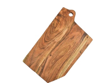 Tabla de servir de madera de diseño único con mango Tabla de cortar de madera de acacia Tabla de cortar de cocina y restaurante para Pan de carne de queso - Product Image 1