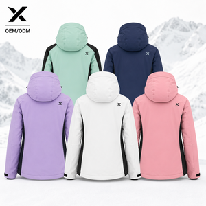 เสื้อแจ็คเก็ตซอฟต์เชลล์มีฮู้ดสำหรับผู้หญิง X Sports City ปิดด้วยซิป สีพื้น กันลม กันน้ำ 10,000 มม. บุขนแกะ - Product Image 2