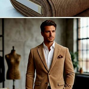 Tela de pana de ocho rayas, 220 GSM, material de poliéster de peso medio, resistente a las arrugas, acabado mate suave para confección de ropa. - Product Image 2