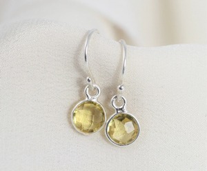 Pendientes Redondos de Citrino con Baño de Plata, Joyería Colgante, Piedra Natural de Nacimiento de Noviembre, Pendientes de Moda para Mujer - Product Image 6