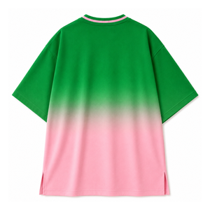 T-shirt oversize Alpha Kappa Alpha pour femme, vert rose, coupe décontractée, col en V, tenue universitaire grecque pour la sororité - Product Image 4