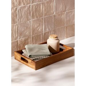 Porte-serviettes en bois réglable avec barre de compression, organisateur de mouchoirs fait main pour table de salle à manger et restaurant - Product Image 4