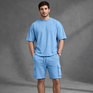 Manufacturer Plus Size Tracksuits for Men 2 Piece <b>Y2K</b> Streetwear Oversized Custom LOGO 100%cotton Sports t <b>Shirt</b> for Men's Sets - Product Image 1