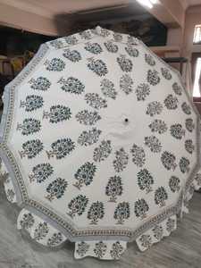 <b>Large</b> Handblock Printed Garden Parasol with Indian Handmade Craftsmanship for Outdoor Decor Wedding Setup and Beach Resort Use - Product Image 3