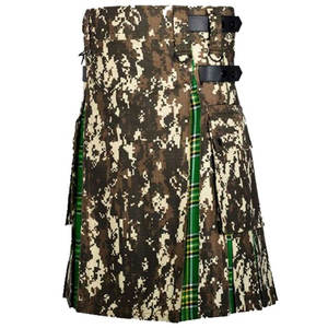 Kilt hybride de haute qualité pour homme en coton à motif camouflage numérique et tartan irlandais - Product Image 4