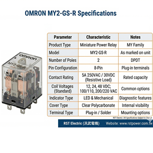 Relé de Propósito General AC/DC MY2-GS-R, 2 Polos DPDT, 5A, Relé de Potencia Miniatura 24vdc, Relé de Control Industrial para Automatización - Product Image 6