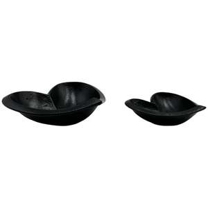 Ensemble de bols en métal noir en forme de cœur pour servir les aliments lors de fêtes, design mignon, finition mate, vaisselle durable - Product Image 3