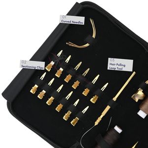 Kit de Herramientas para Extensiones de Cabello de Salón: Alicates de Tres Orificios, Aplicador de Microperlas, Hilo en Bucle, Agujas de Coser en Forma de C, Juego de Tijeras - Product Image 3