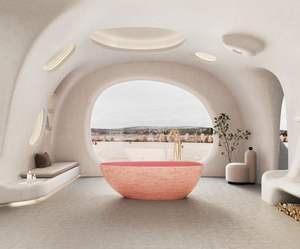 Bañera de Hidromasaje Independiente Tradicional de Piedra Artificial con Drenaje, Forma de Diamante, 40 Jets, Capacidad de 20 Galones - Product Image 1