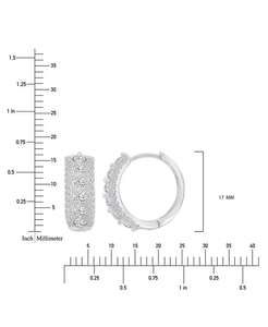 Piccoli orecchini a cerchio in zirconi cubici in argento Sterling, 0.66 "| Macacy's - Product Image 5