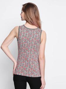 Débardeur tricoté à imprimé floral pour femme, col rond, décontracté, respirant, en spandex et polyester, pour le sport et le yoga - Product Image 3