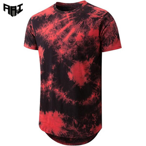 T-shirts OEM Streetwear 100% Coton Tie-Dye pour Hommes, Col Rond Couleur Unie, Manches Courtes, Impression Personnalisée, Fournisseur de T-shirts pour Hommes - Product Image 1
