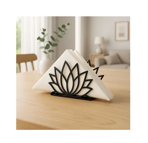 Porta Servilletas Metálico con Diseño de Mariposa, Porta Servilletas de Mesa de Metal Negro, Porta Servilletas Metálico de Color Negro - Product Image 2