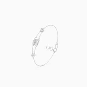 Un délicat bracelet pavé classique avec diamant de laboratoire de 0,28 ct en or jaune, blanc et rose 9 carats, cadeau de fiançailles ou de mariage - Product Image 1