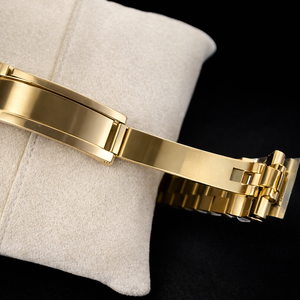 Reloj Mecánico Unisex de 41 mm con Esfera Negra y Chapado en Oro, Características Únicas de Calidad Premium, Diseño Moderno, Correa de Acero Inoxidable Personalizada - Product Image 4