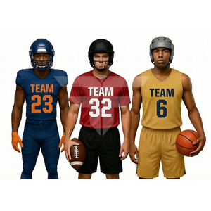 Conjunto de camiseta de fútbol americano de EE. UU., tela de malla premium, unisex, talla adulta, manga corta, ropa de fútbol americano - Product Image 1