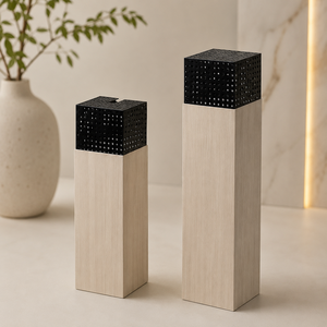 Paire d'encensoirs modernes hauts au design cylindrique élégant, avec pompons décoratifs et finition raffinée pour l'aromathérapie - Product Image 6