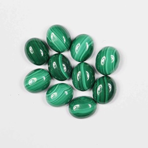 Cabujón Ovalado Liso de Malaquita Verde Natural de Alta Calidad, Piedra Preciosa Suelta para Joyería, Gemas al por Mayor - Product Image 1
