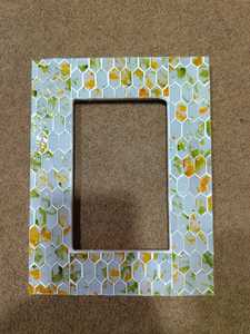 Handmade Wood Rectangular <b>Photo</b> <b>Frame</b> Inlay <b>Gold</b> Stamping Wall Mount Horizontal Design Natural Leaf <b>Frame</b> - Product Image 3