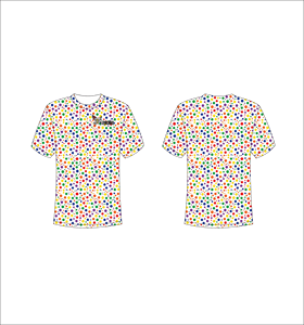 T-shirt à manches courtes pour homme à pois, imprimé numérique, coupe classique, col rond, vêtement décontracté - Product Image 1
