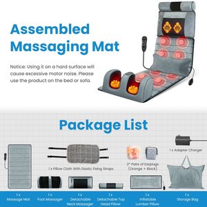 Tappetino Massaggiante Elettrico per Tutto il Corpo, Cuscino Riscaldante con Vibrazione per Schiena, Collo e Piedi - Product Image 3