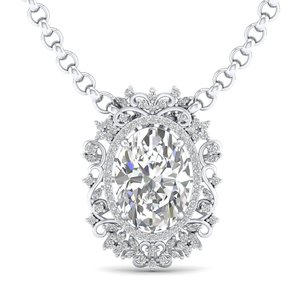 Colliers pendentifs REYES Luxury en or massif 14 carats, certifiés GRA, avec moissanite, design tournesol, cadeaux de mariage, bijoux fins pour femmes - Product Image 2