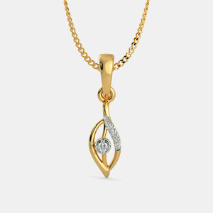 Collar con Colgante de Diamante Cultivado en Laboratorio, Corte Brillante Redondo, en Oro Amarillo de 14K, para Mujer - Product Image 1