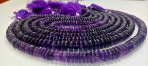 Perles d'améthyste naturelle, coupe allemande, lisses et polies, 6-9 mm, perles graduées, brin de 16 pouces - Product Image 3