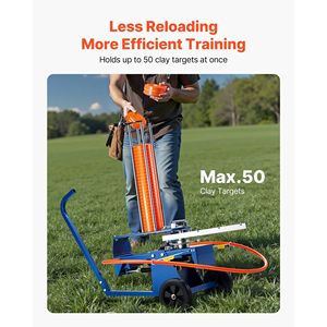 Lanciapiattelli Automatico Max 50 Piattelli per Tiro Sportivo Gittata 50+ Metri Lanciatore Skeet Trap Ruote Regolabili Pedale Maniglia di Traino - Product Image 2