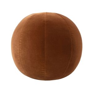 Cuscino Decorativo Sferico Luna da 12 Pollici in Velluto Arancione Bruciato, Elegante e Funzionale - Product Image 3