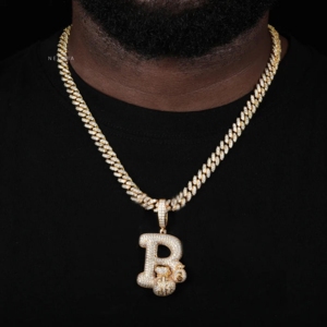 Colgante de Letra Inicial con Bolsa de Dinero - Joyería de Moissanita VVS Color D, Colgante de Letra de Moissanita de Plata Esterlina 925 - Product Image 6