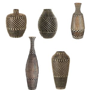 Vietrustic Bamboo <b>Frame</b> Black Woven <b>Plant</b> and Vase Seagrass Vase Table Jar Holder <b>Plant</b> Vase - Product Image 1