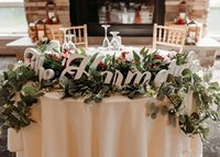 Panneau personnalisé en bois avec nom de famille, lettres découpées, décoration de table de mariage
