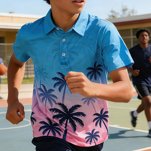 Camiseta de Polo de Golf Juvenil a la Moda, de Manga Corta, Transpirable, Ropa Deportiva Atlética, Ropa Deportiva para Actividades al Aire Libre - Product Image 5
