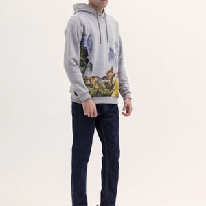 เสื้อฮู้ดผู้ชายแบบสวมหัว ผ้าฝ้ายพรีเมียม ฟลีซ ทรงโอเวอร์ไซส์ สไตล์ลำลอง สตรีทแวร์ รับผลิตแบบ OEM ODM ขายส่งจากโรงงาน - Product Image 5