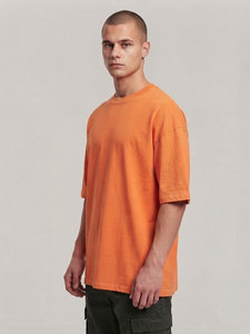 เสื้อยืดคอกลมทรงโอเวอร์ไซส์ ผ้าฝ้ายคุณภาพสูง 100% สไตล์สตรีทแวร์ แขนสั้น ทรงบ็อกซี่ สำหรับผู้ชาย - Product Image 3